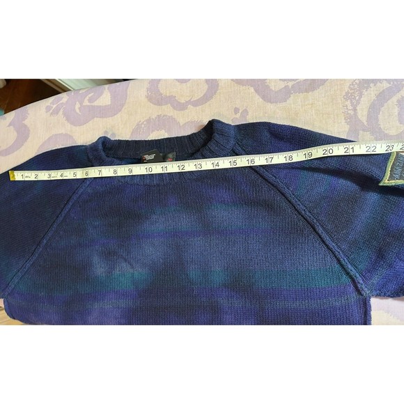 Men’s DIESEL Large Wool/Nylon Blend sweater Navy/Blue/ Purple/green stripe - Picture 11 of 15